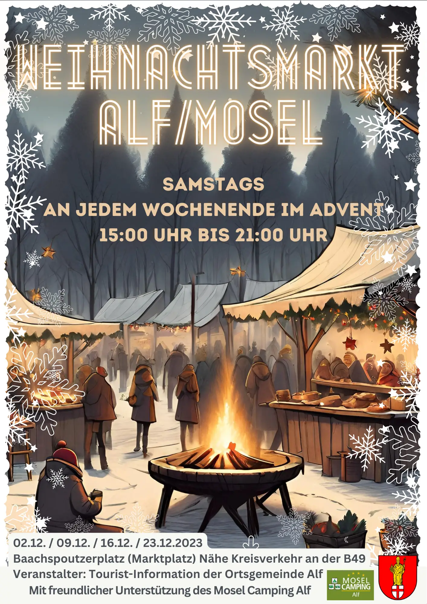 Plakat Weihnachtsmarkt Alf 2023