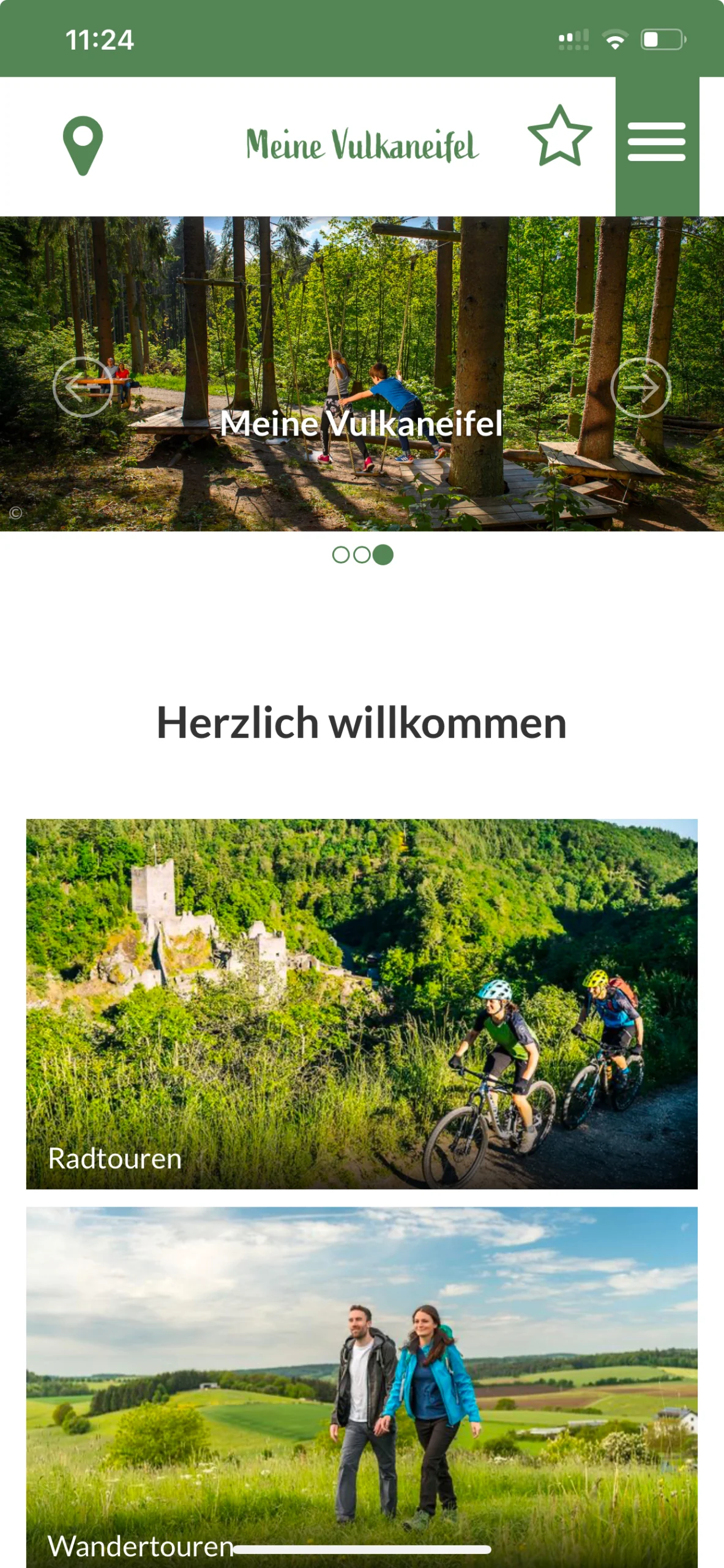 startscreen der pwa -meine vulkaneifel-