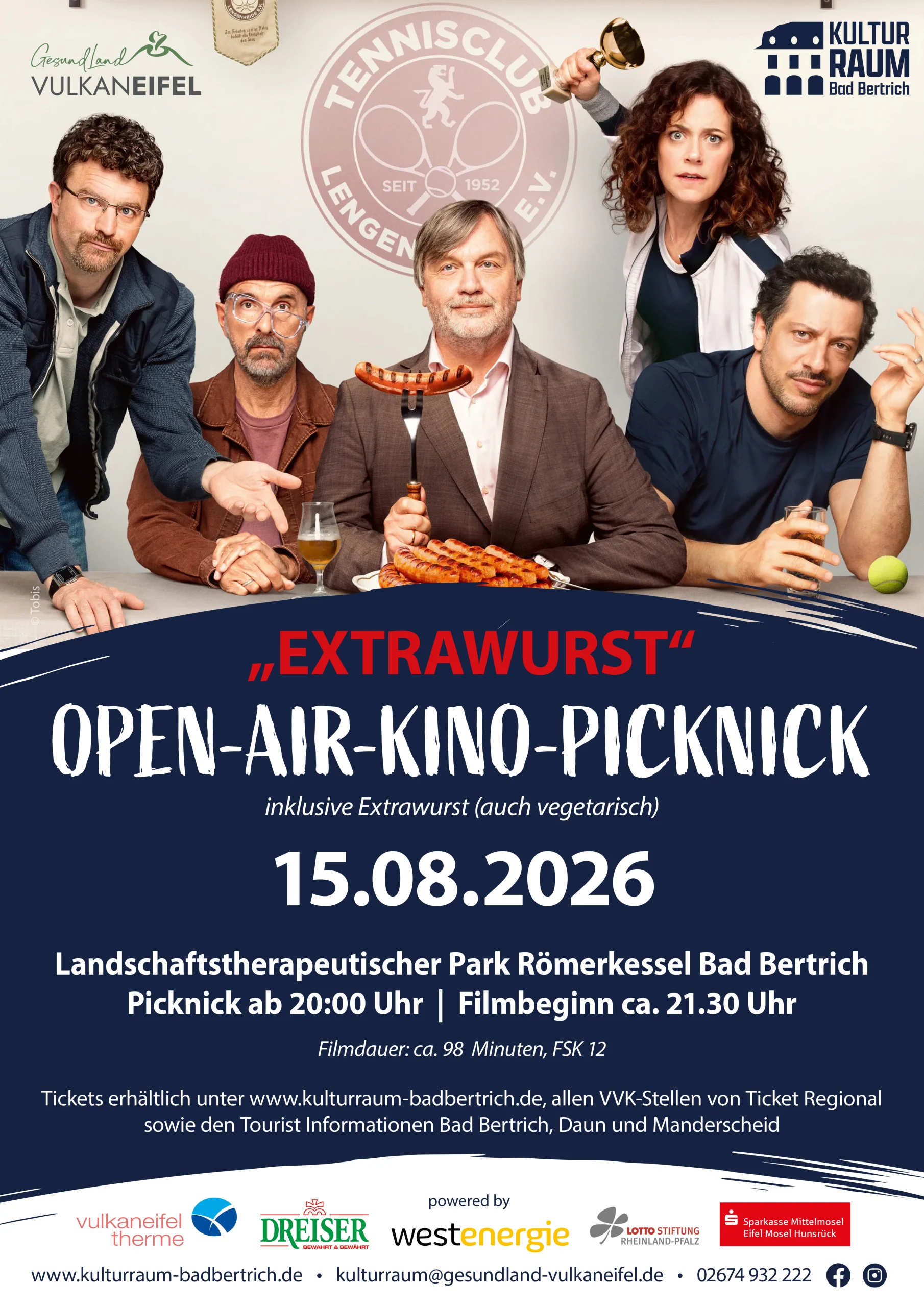 Plakat Kino Open Air in Bad Bertrich Extrawurst mit HP Kerkeling