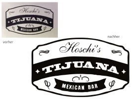 vorher nachher Logoüberarbeitung Hoschis Tijuana